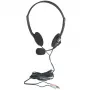Manhattan Stereo On-Ear Headset (3,5 mm), mikrofonas su lanku, linijinis garsumo valdymas, putplasčio ausų pagalvėlės, standartinė 2x 3,5 mm stereo jungtis/kištukas garso/mikrofono naudojimui, laidas 2 m, juoda, trejų metų garantija