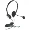 Manhattan Stereo On-Ear Headset (3,5 mm), mikrofonas su lanku, linijinis garsumo valdymas, putplasčio ausų pagalvėlės, standartinė 2x 3,5 mm stereo jungtis/kištukas garso/mikrofono naudojimui, laidas 2 m, juoda, trejų metų garantija