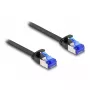 Tinklo kabelis DeLOCK RJ45 plokščias komutacinis kabelis kištukas-kištukas Cat.6A 1 m juodas