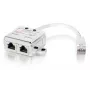2 prievadų Cat.5e RJ45 skirstytuvas, Equip 127603, metalinė/baltos spalvos, 0,15 m