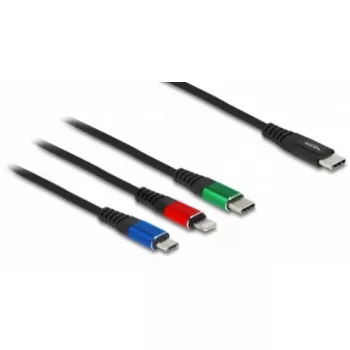 DeLOCK USB įkrovimo laidas 3 viename Type-A į 2 x Lightning USB Type-C 30 cm