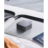 Ugreen Nexode Pro 160W GaN įkroviklis su USB-C kabeliu, universalus, juodas, pilkas, kintamosios srovės, greitas įkrovimas, skirtas naudoti patalpose