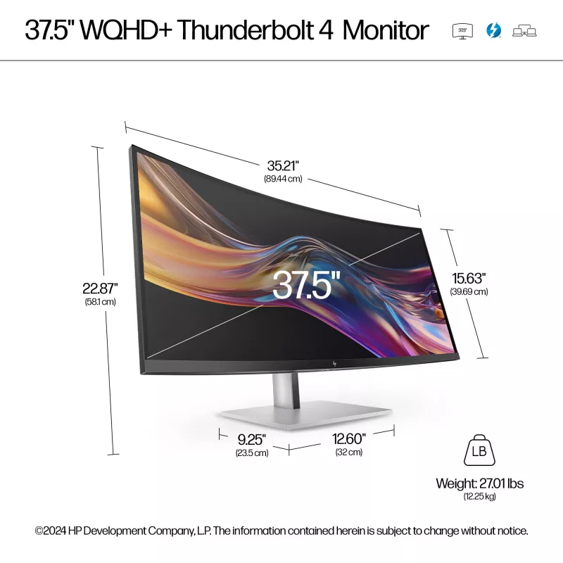 HP Series 7 Pro 37,5 colio WQHD+ Thunderbolt 4 monitorius - 738pu