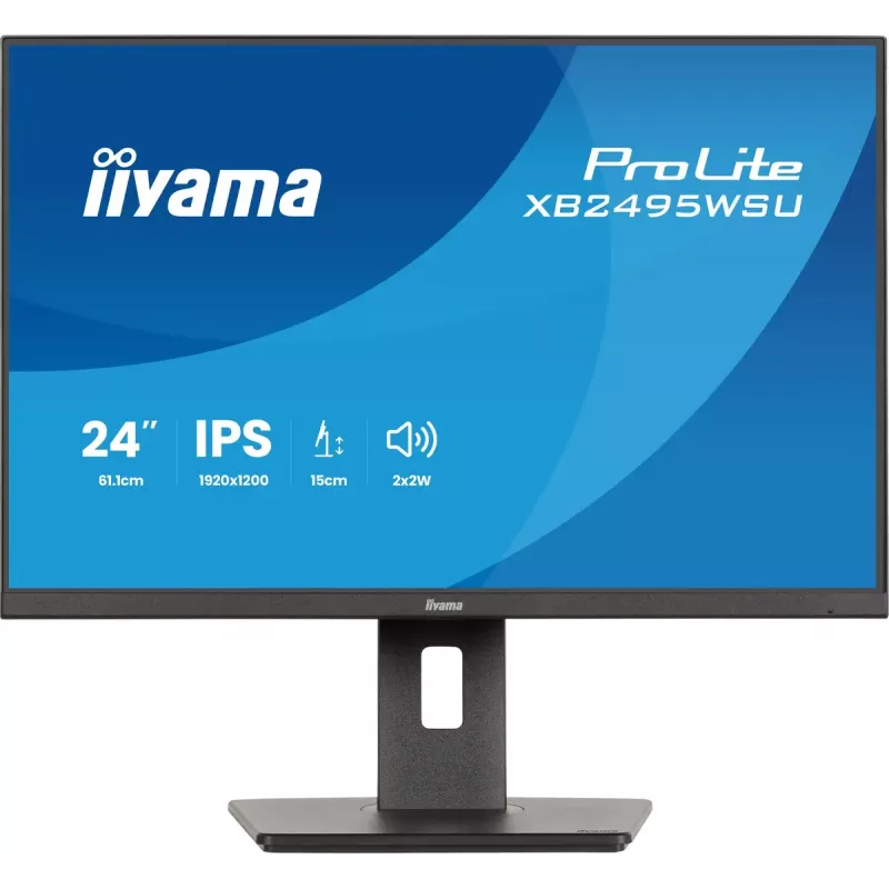 Monitorius IIYAMA ProLite XB2495WSU-B1 24,1 colio (61,2 cm) 1920×1200 IPS Full HD, 4 ms, USB 3.2 šakotuvas, aukščio reguliavimas, garsiakalbiai