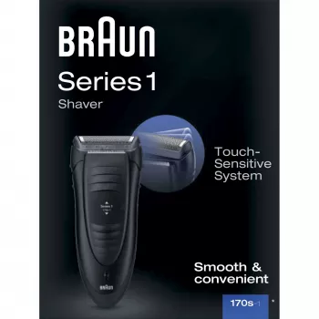 Braun Series 1 -170 folijos skutiklis su kirptuku, juodas