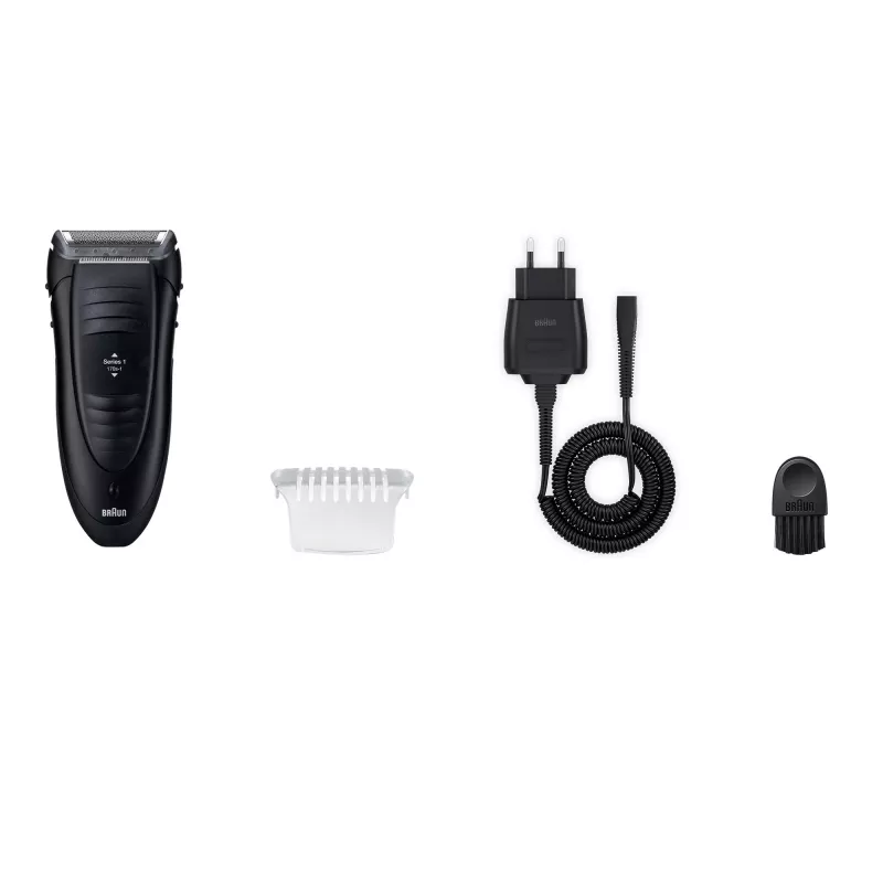 Braun Series 1 -170 folijos skutiklis su kirptuku, juodas