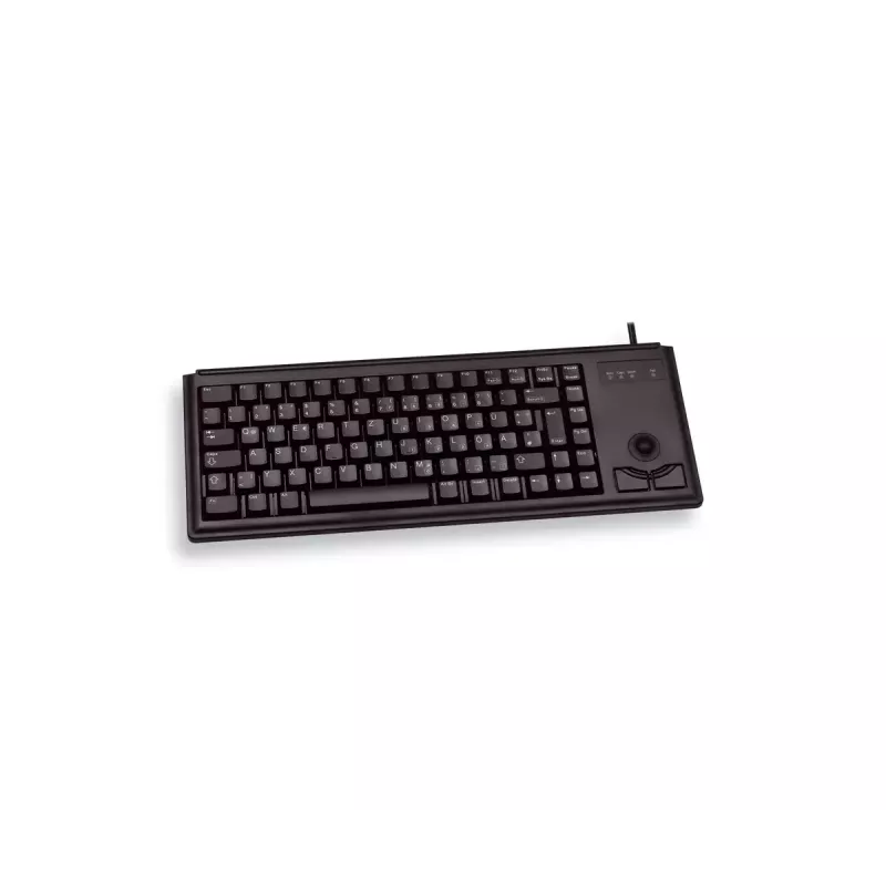 Cherry G84-4420 kompaktiška klaviatūra su rutuliniu manipuliatoriumi, USB, JAV išdėstymas, juoda