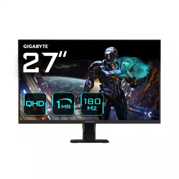 GIGABYTE GS27QA 27 colių QHD žaidimų monitorius - 2560 x 1440 (QHD), 180 Hz, 1 ms, 300 cd/m², FreeSync, HDR paruoštas, HDMI 2.0, DisplayPort 1.4