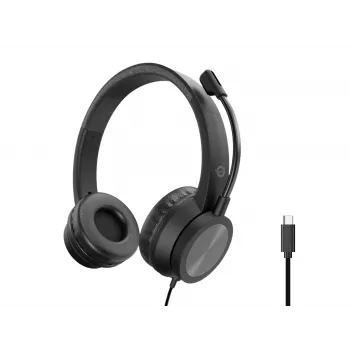 Ausinės CONCEPTRONIC POLONA05BC — Stereofoninės USB-C, Triukšmą slopinančiu mikrofonu, Circumaural, 2 m kabelis, 20–22000 Hz, Juodos