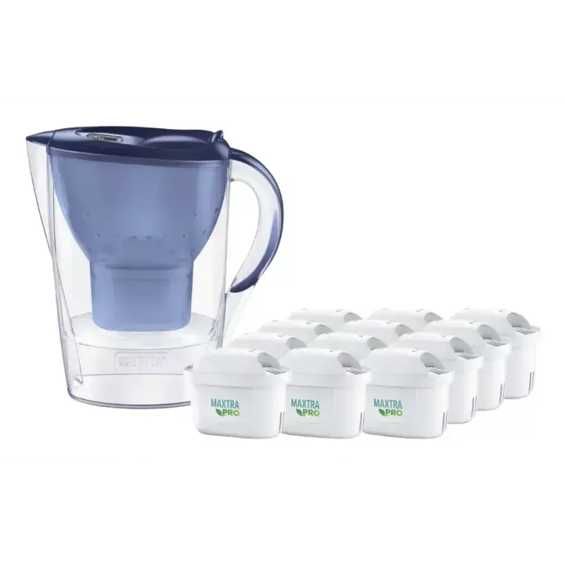 Stalo vandens filtras BRITA Marella 2,4 L, mėlynas/permatomas, su 12 kasečių
