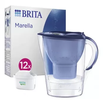 Stalo vandens filtras BRITA Marella 2,4 L, mėlynas/permatomas, su 12 kasečių