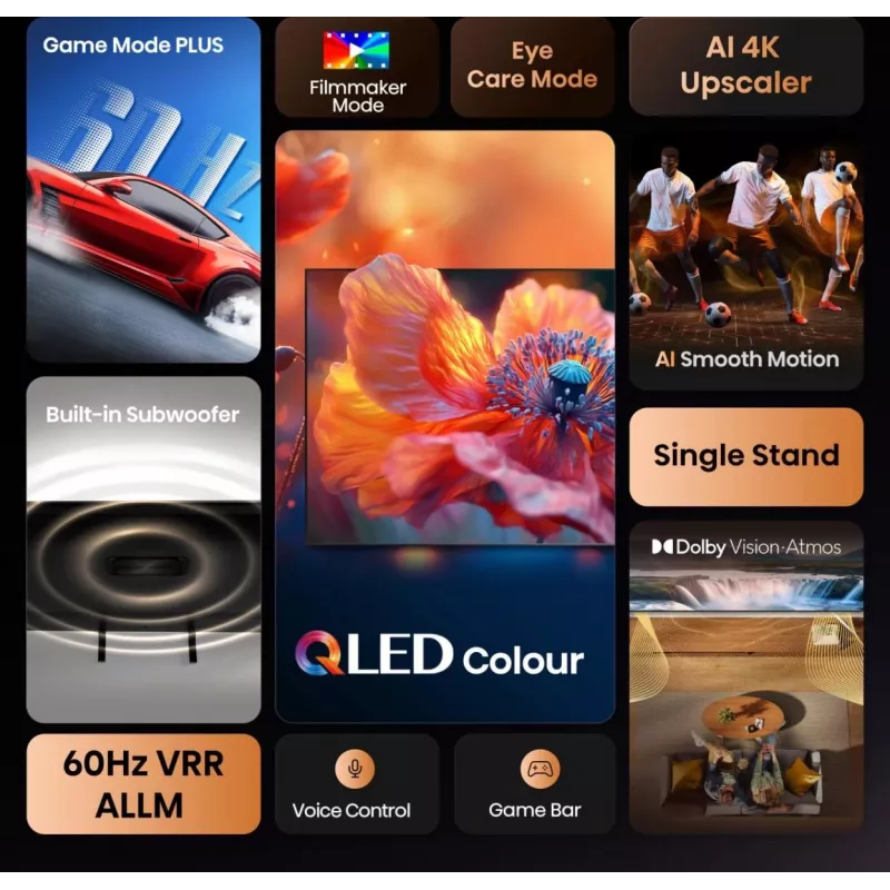Hisense A7Q 55A7Q 139,7 cm (55 col.) 4K Ultra HD Išmanusis TV “Wi-Fi” Juodas