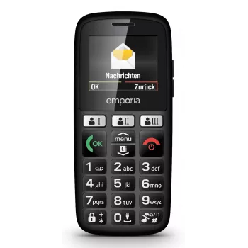 Emporia emporiaHAPPY 4,6 cm (1,81 colio) 70 g Juodas Pradinio lygio telefonas