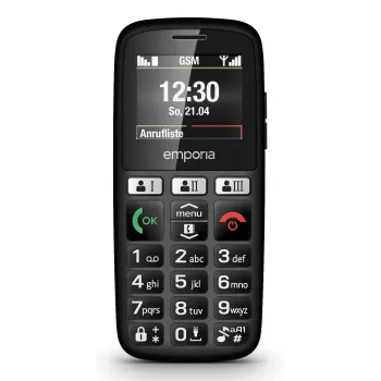 Emporia emporiaHAPPY 4,6 cm (1,81 colio) 70 g Juodas Pradinio lygio telefonas