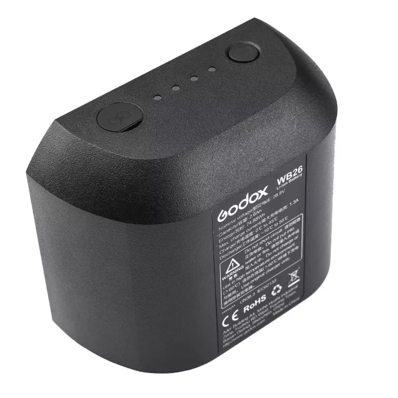 Kameros blykstės priedo baterija Godox WB26 ličio jonų 2600 mAh 28,8 V