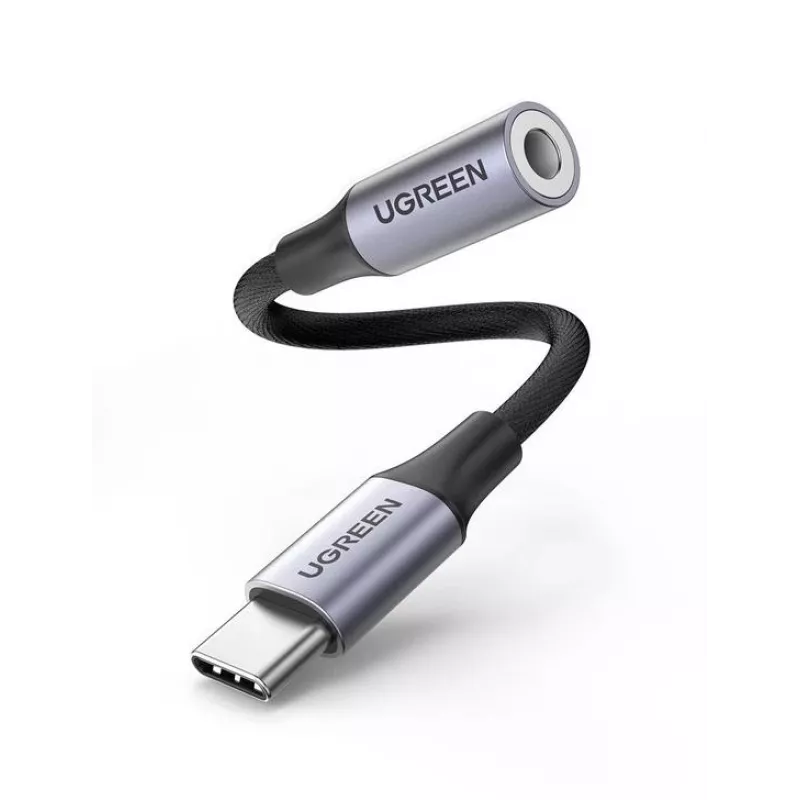 Ugreen 80154 mobiliojo telefono laidas Juoda, Pilka USB C 3.5mm