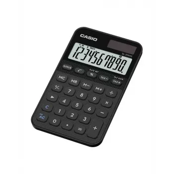 Skaičiuotuvas CASIO SL-310YC, kišeninis, paprastas, 10 skaitmenų, baterija ir saulės elementas, mokesčių ir pelno funkcijos, juodas