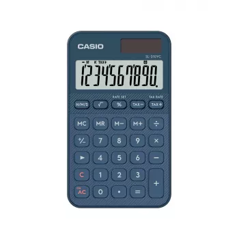 Skaičiuotuvas Casio SL-310YC kišeninis pagrindinis 10 skaitmenų baterija/saulės energija tamsiai mėlynas