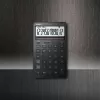 Stalinis skaičiuotuvas CASIO JW-200DQ – Pagrindinis, 12 skaitmenų, mokesčių ir pelno funkcijos, baterija/saulės energija, juodas