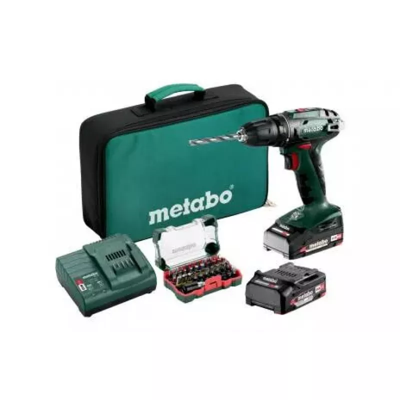 Belaidis pistoletinis grąžtas Metabo BS 18 — 18 V LiPo, 1,3 kg, begriebis griebtuvas, 1 cm, 1600 aps./min., 20 mm mediena