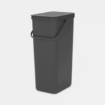 Brabantia Sort & Go 40L stačiakampė perdirbimo dėžė, pilka
