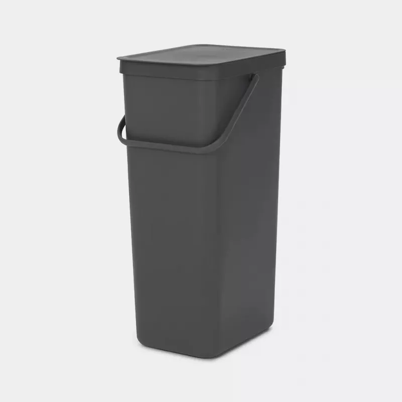 Brabantia Sort & Go 40L stačiakampė perdirbimo dėžė, pilka