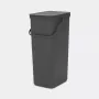 Brabantia Sort & Go 40L stačiakampė perdirbimo dėžė, pilka