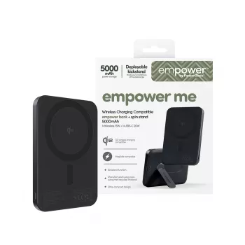 PanzerGlass empower™ by ® empower™ Bank w. Spin Stand | 5000mAh | Space Juoda