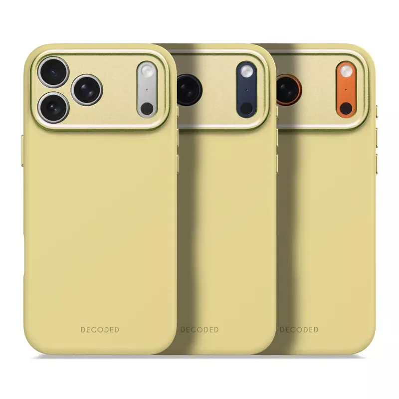 Decoded silikoninis galinis dangtelis Apple iPhone 17 Pro Max, suderinamas su 6,9 colio (17,5 cm) ekranais, geltonas