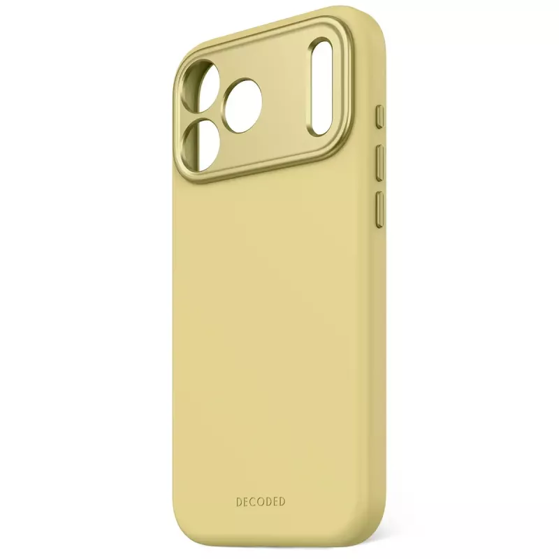Decoded silikoninis galinis dangtelis Apple iPhone 17 Pro Max, suderinamas su 6,9 colio (17,5 cm) ekranais, geltonas