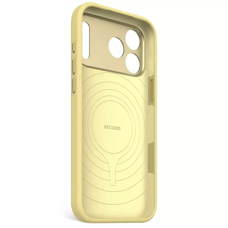 Decoded silikoninis galinis dangtelis Apple iPhone 17 Pro Max, suderinamas su 6,9 colio (17,5 cm) ekranais, geltonas