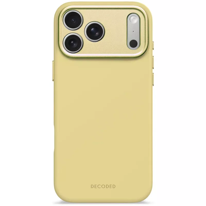 Decoded silikoninis galinis dangtelis Apple iPhone 17 Pro Max, suderinamas su 6,9 colio (17,5 cm) ekranais, geltonas