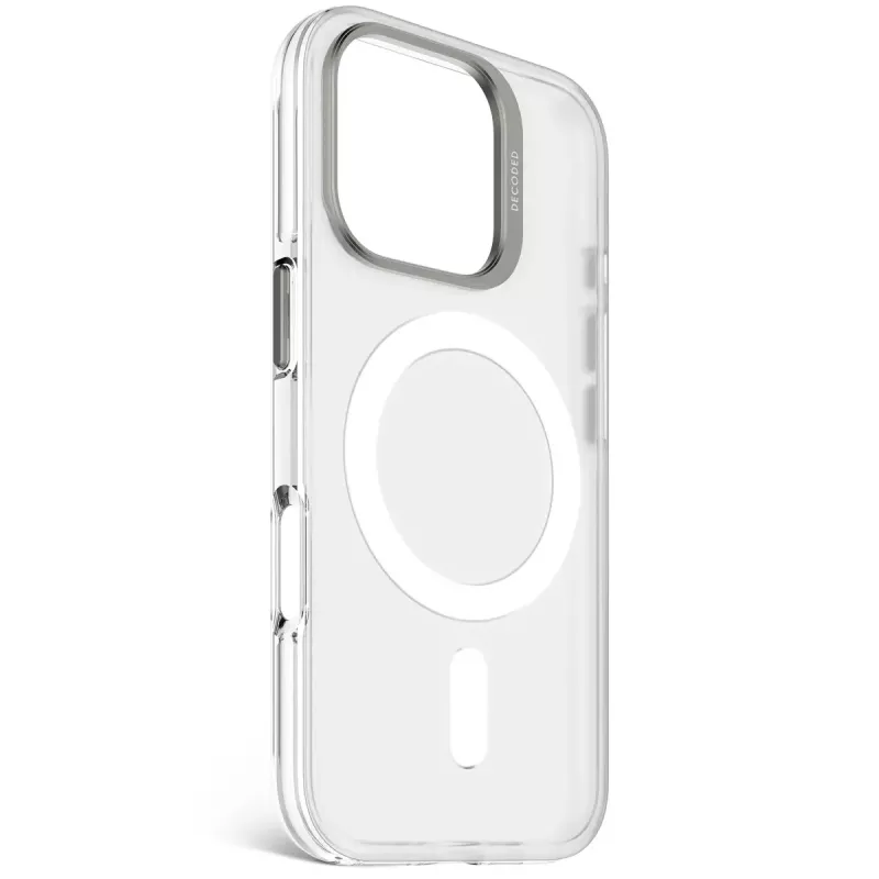 Telefono dėklas Decoded Clear Case, skirtas iPhone 16 Pro, polikarbonatinis, permatomai baltas, tinka 6,3 colio (16 cm)