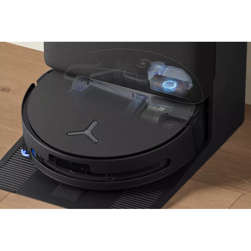 Robotas dulkių siurblys Ecovacs DEEBOT T90 PRO OMNI — becukis 0,25 L dulkių konteineris, 350 min veikimo trukmė, Li‑Ion 4000 mAh, juodas