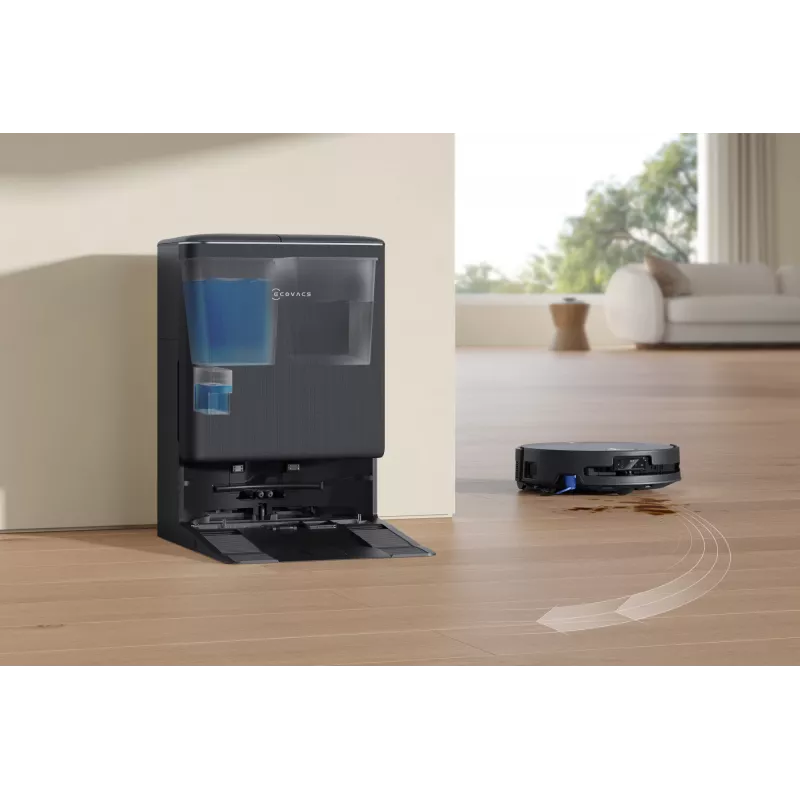 Robotas dulkių siurblys Ecovacs DEEBOT T90 PRO OMNI — becukis 0,25 L dulkių konteineris, 350 min veikimo trukmė, Li‑Ion 4000 mAh, juodas