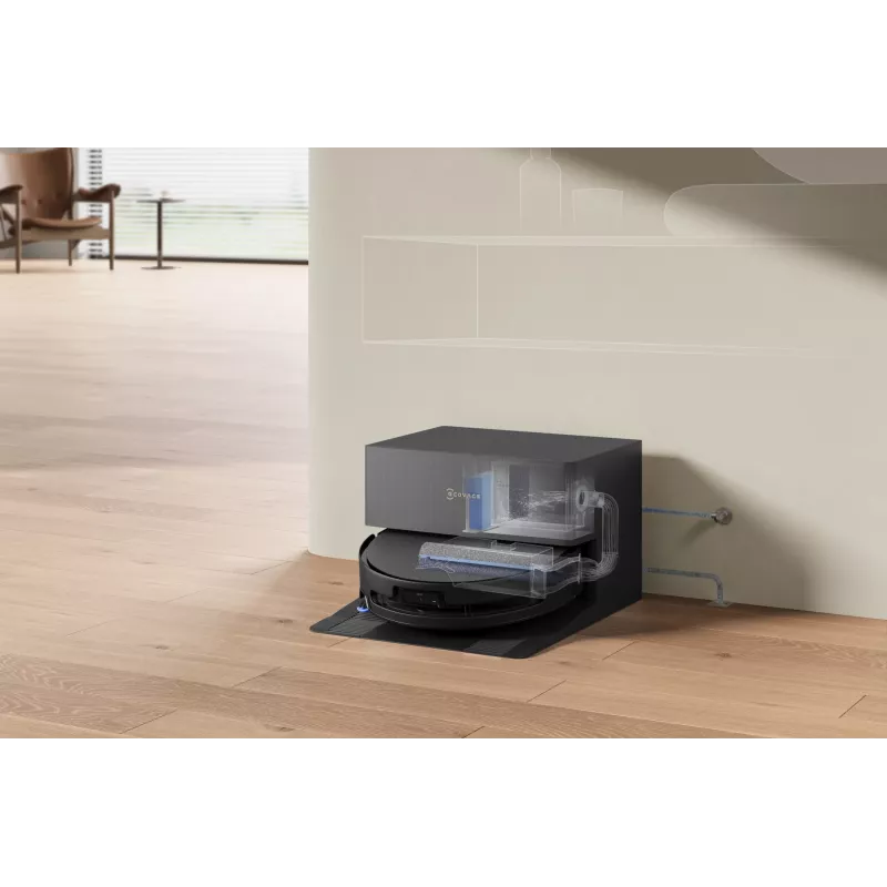 Robotas dulkių siurblys Ecovacs DEEBOT T90 PRO OMNI — becukis 0,25 L dulkių konteineris, 350 min veikimo trukmė, Li‑Ion 4000 mAh, juodas