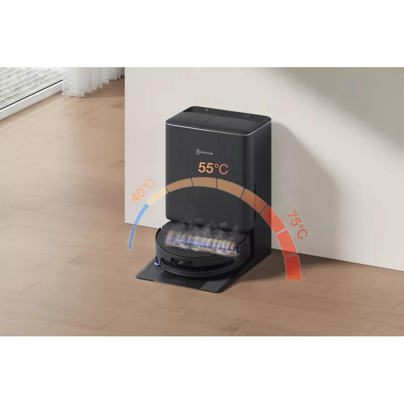 Robotas dulkių siurblys Ecovacs DEEBOT T90 PRO OMNI — becukis 0,25 L dulkių konteineris, 350 min veikimo trukmė, Li‑Ion 4000 mAh, juodas