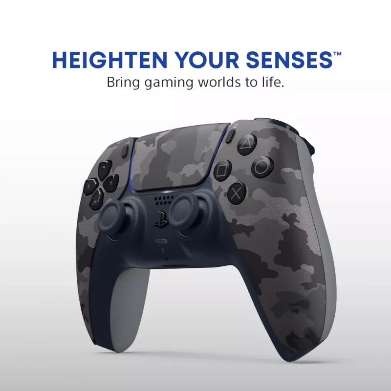 Žaidimų pultelis Sony DualSense v3 Camouflage — Bluetooth/USB, PS5, įmontuota baterija, USB‑C, 160×106×66 mm