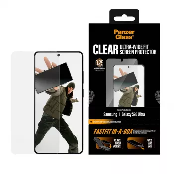 Ekrano apsauga PanzerGlass Samsung New Galaxy S2026 Ultra — itin plati PET plėvelė, FASTFIT, permatoma
