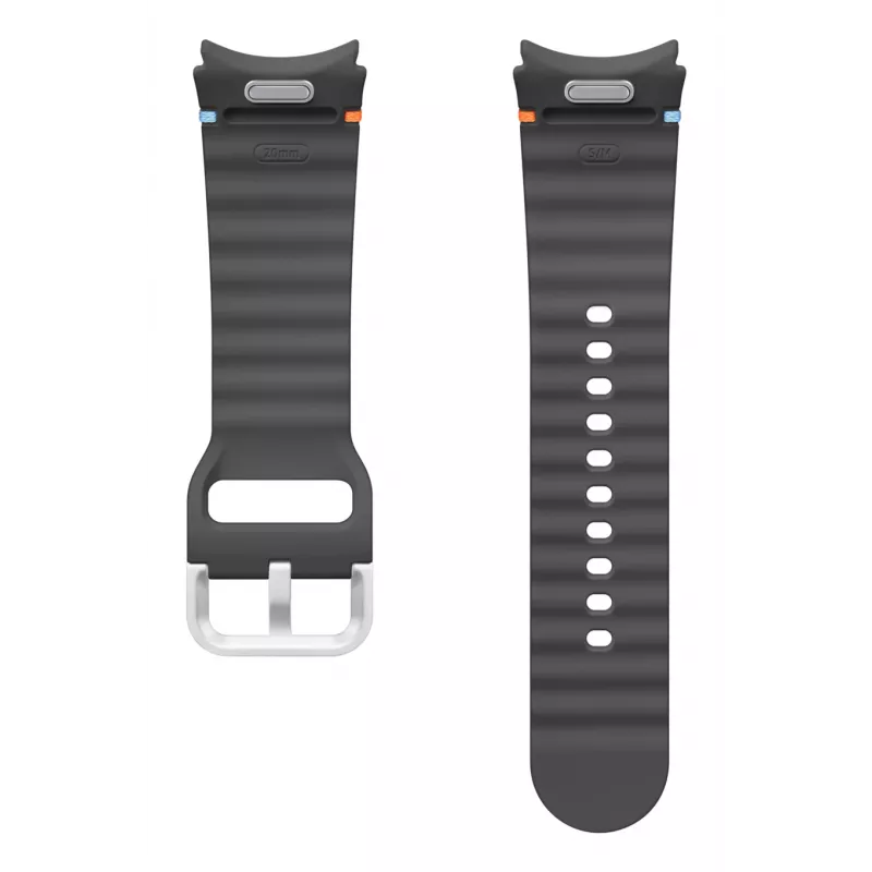 Samsung Sport juosta (S/M) laikrodžiui Galaxy Watch 7, juosta, išmanusis laikrodis, pilka, Samsung, Galaxy Watch7/Watch6/Watch5 Pro/Watch4, guma