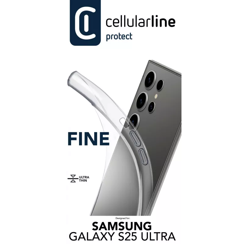 Cellularline Fine - Galaxy S25 Ultra, Dėklas, Samsung, Galaxy S25 Ultra, 17,3 cm (6,8 colių), Skaidrus