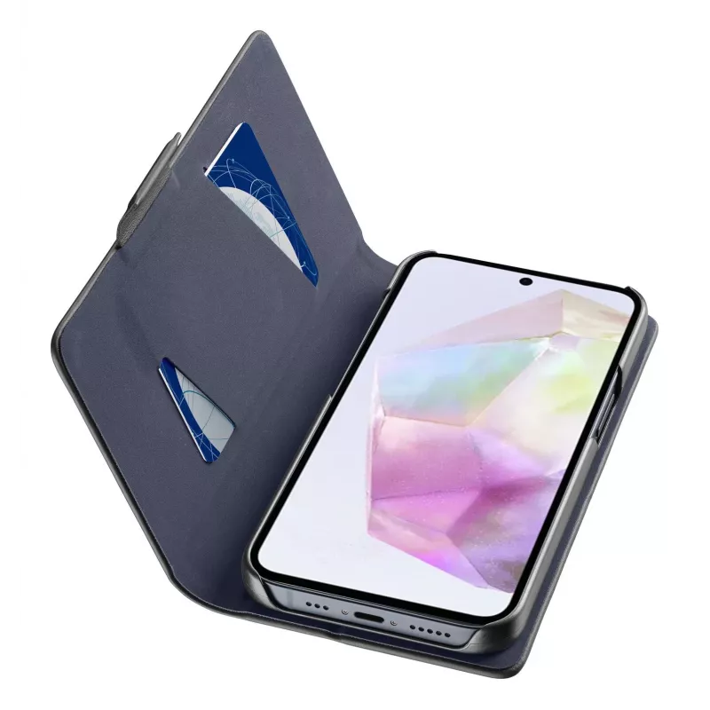 Cellularline Book - Galaxy A36/A56 dėklas-knygelė su kortelių kišene ir magnetiniu užsegimu