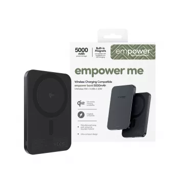 Išorinė baterija PanzerGlass empower™ 5000mAh Space Juoda nešiojamasis įkroviklis