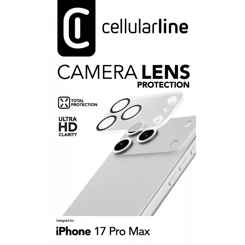 Cellularline kameros objektyvas - iPhone 17 Pro Max apsauga kamerai