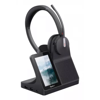 Yealink WH64 Dual ausinės – laidinis ir belaidis Bluetooth ryšys, supraauralinės, ausų lankelis, 50 m nuotolis, juodos
