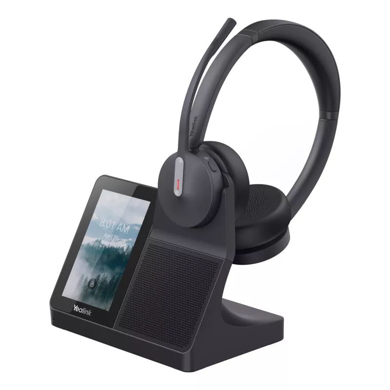 Yealink WH64 Dual ausinės – laidinis ir belaidis Bluetooth ryšys, supraauralinės, ausų lankelis, 50 m nuotolis, juodos