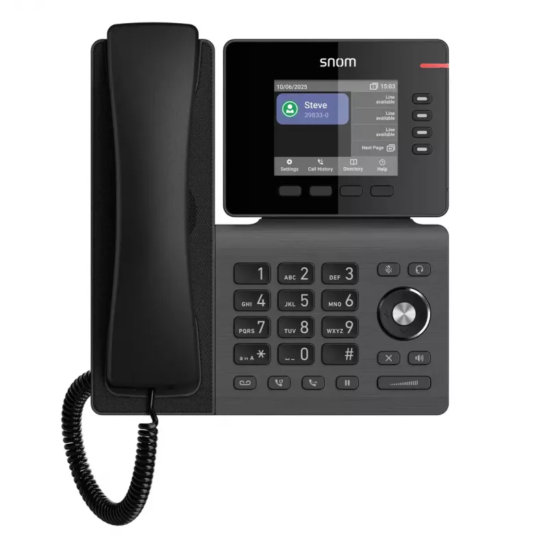 IP telefonas Snom D810W — 3,36 colio IPS ekranas, Gigabit Ethernet, Wi‑Fi (802.11a/b/g/n/ac), PoE, juodas