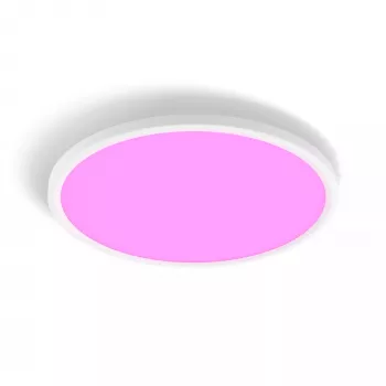 Lubinis šviestuvas Philips Hue Devote plonas lubinis šviestuvas M, apvalus LED 23W, baltas, Ø42.1 cm, universali vieta