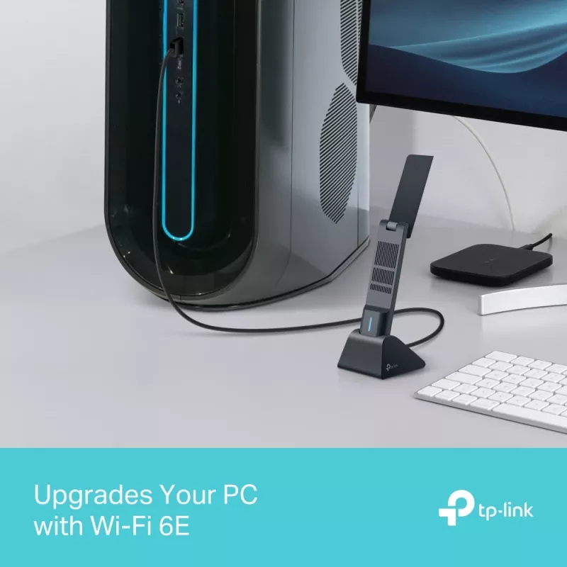 TP-Link Archer AXE3000 Wi-Fi 6E didelio stiprinimo belaidis USB adapteris