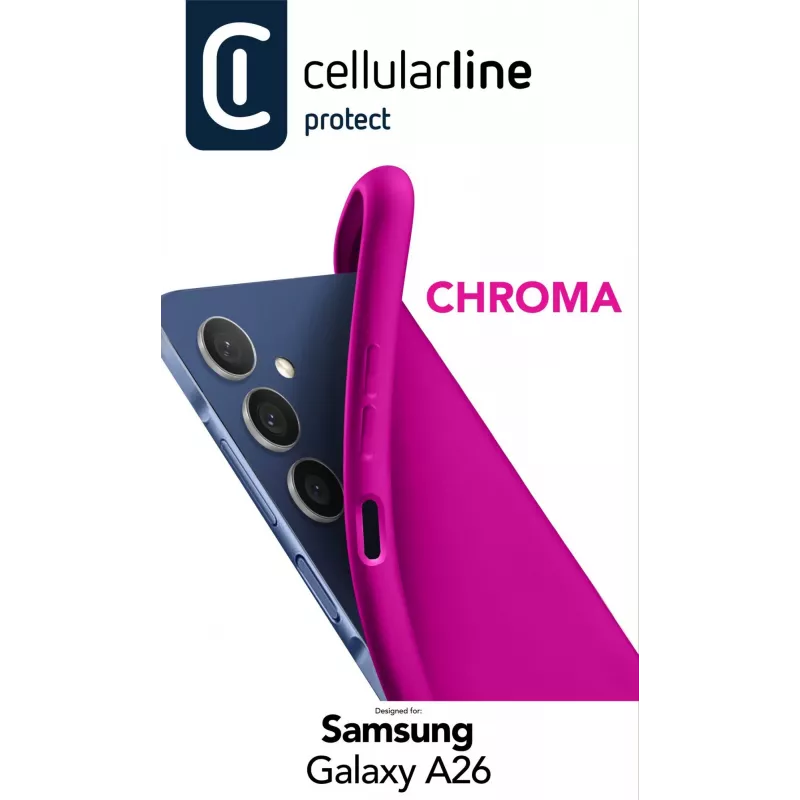 “Cellularline Chroma” - “Samsung Galaxy A26” spalvingas minkštos gumos dėklas, Apvalkalas, “Samsung”, “Galaxy A26”, 16,8 cm (6,6 col.), Rožinė